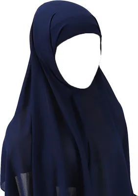 Produktbild von Kopftuch für Damen Lang Muslim Hijab Türkisch Khimar Schal Kopfbedeckung Damen Tuch Schal Navy blau