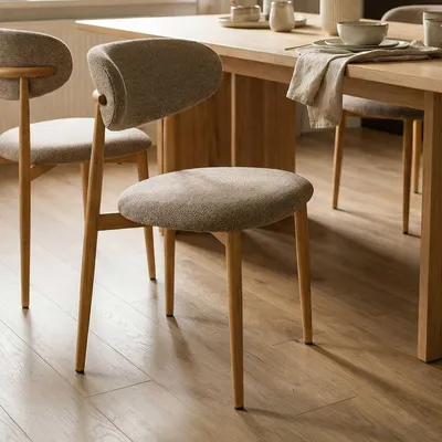 Produktbild von Esszimmerstuhl ARIEL 2er Set, Beige - Stühle Esszimmer mit gepolsterter Sitzfläche, Küchenstühle im modernen Design, Polsterstuhl mit stabilem Metallrahmen, Esszimmermöbel für komfortables Sitzen