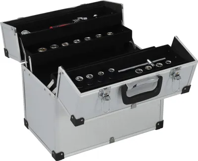 Produktbild von vidaXL Werkzeugkoffer 38x22,5x34 cm Silbern Aluminum