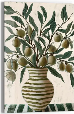 Produktbild von DEQOART Glasbild Echtglas 40x60 cm 'Olivenharmonie' Wandbild Bild modern Deko