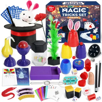 Produktbild von Zauberkasten Zauberset Zauberkoffer für Kinder - 24 Requisiten - 75+ Tricks - Anleitung auf Englisch - Ab 6 Jahren