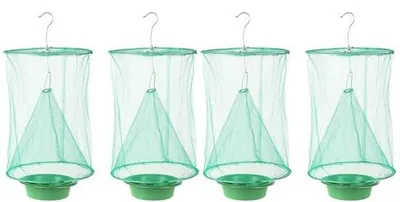 Image de Piège à mouches pliable réutilisable pour l'extérieur - 24 x 33 cm - Lot de 4