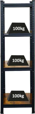 Produktbild von Vintage Series Schwerlastregal Ragnar | HxBxT 150x45x45cm | Fachlast 100kg | Vintagebraun-Schwarz