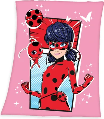 Produktbild von XL Miraculous Fleecedecke Ladybug Tikki Kuscheldecke, 130x170cm