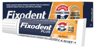 Image de Fixodent Plus All Day Hold Crème adhésive pour prothèses dentaires, goût neutre, 40 g