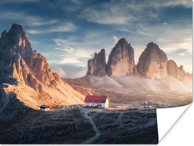 Produktbild von MuchoWow® Poster Haus - Berge - Landschaft 120x90 cm - Wandbild