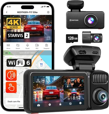 Immagine prodotto di Dashcam - Telecamera da cruscotto - Autocamera - Telecamera per auto - Registratore per auto - 3 canali