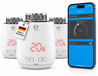 3er-Set Zigbee Heizkörperthermostate, programmierbar, weiß
