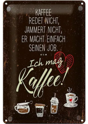 Produktbild von Blechschild Spruch ich mag Kaffee Herz 20x30cm