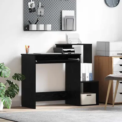 Immagine prodotto di Maison Exclusive - Scrivania, finitura effetto legno noce nero, dimensioni 106 x 41 x 88,5 cm