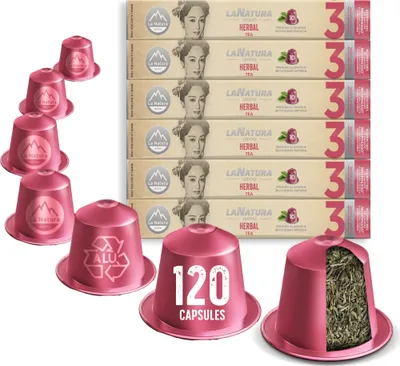 Produktbild von KRÄUTER TEE 120 Teekapseln | Aluminiumkapsel | Teekapseln für Nespresso®³ Kapselmaschinen | La Natura Lifestyle