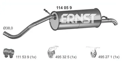 Produktbild von ERNST 114059 Endschalldämpfer für SKODA Fabia I Combi (6Y5) Auspuff