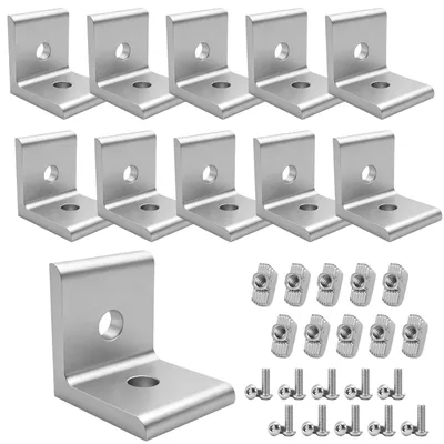 Imagen del producto de 10 piezas de materiales de montaje para perfiles de aluminio - conectores de esquina 30x30