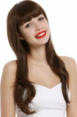 Produktbild von WIG ME UP Perücke lang wellig gewellt Pony Braun st20120021-10
