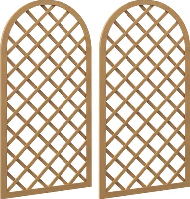 Image de Outsunny Lot de 2 treillis en bois pour le jardin - panneau arc pour plantes grimpantes - dim. un panneau : 60L x 120H cm