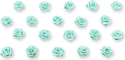 Produktbild von Satinrosen 15mm zum Basteln & Aufnähen 20 Stück Helltürkis