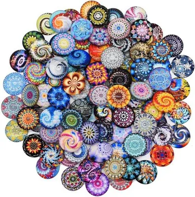 Image de Pierres de verre colorées, 25 mm, rondes, pour la décoration