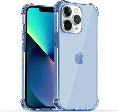 Immagine prodotto di Smartphonica Custodia in silicone antiurto trasparente per iPhone 11 Pro Max con paraurti - Blu