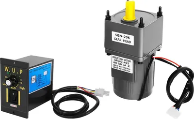 Immagine prodotto di Motoriduttore a induzione - Motore asincrono monofase con regolatore di velocità - 40 W - 220 V - 0-1400 giri/min - Riduzione 20K - Spina UE - Grigio
