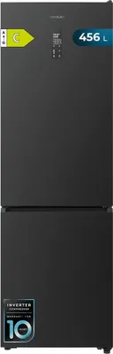 Produktbild von Kombikühlschrank aus schwarzem Glas, 200 cm hoch und 59,5 cm breit, 356 L Fassungsvermögen, Total No Frost, .