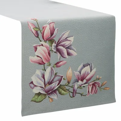 Produktbild von Dekorative Gobelin Tischdecke 1214 hellgrau schwarzgrau 40x100 cm   -5%