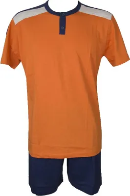 Produktbild von Herrenpyjama Kurzarm Baumwolle Henley-Ausschnitt Kurzhose RAGNO SPORT Artikel U321ND, Taglia 48, Cotone 100%