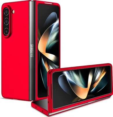Image de Etui pour Samsung Galaxy Z Fold 5, étui fin et dur en PC résistant aux rayures rouge