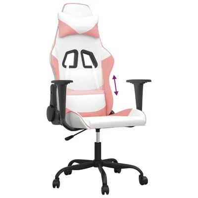 Produktbild von vidaXL Gaming-Stuhl Weiß und Rosa Kunstleder