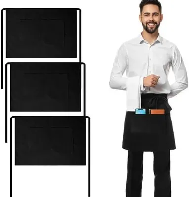 Produktbild von Schwarze Kellnerschürze für Damen und Herren mit Taschen