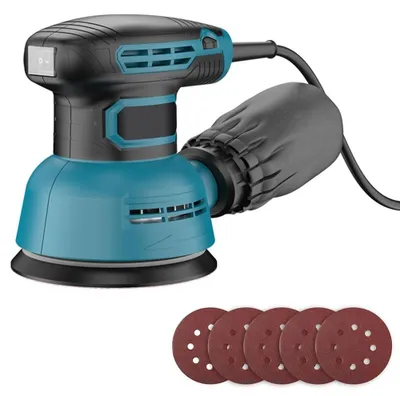 Produktbild von Elektrischer Exzenterschleifer/Poliermaschine - 300 W - Schleifteller 125 mm - Drehzahl regelbar - Netzbetrieb AC