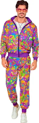 Produktbild von Party Trainingsanzug "Flower Power" für Erwachsene Größe: S