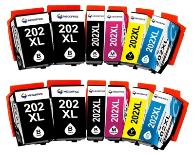 Imagen del producto de Cartuchos de tinta 202XL compatibles con impresoras Epson (12 unidades, varios colores)