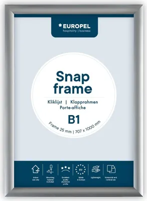 Produktbild von EUROPEL Plakatrahmen DIN B1 25 mm silber eloxiert