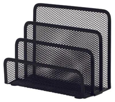 Zdjęcie produktu dla Q-Connect® KF00876 Metalowy stojak na listy z 3 przegródkami - czarny