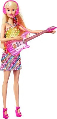 Productafbeelding van Barbie "Het gordijn gaat op voor grote dromen" Malibu Zangeres pop met lichtgevend jurk en muziek, inclusief accessoires