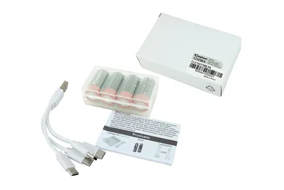 Zdjęcie produktu dla PowerSmart 4-pack USB 3 V bateria litowa CR123 CR123A Akumulator z gniazdem ładowania USB-C i kablem ładującym USB-C 4 w 1