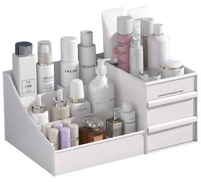 Productafbeelding van Make-up organizer met lades, 11x7x12,7 cm, geschikt voor cosmetica en sieraden