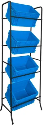 Produktbild von Schubladenregal Schwarz – 160 x 53 x 40 cm – Aufbewahrungsregal mit Tragfähigkeit bis 35 kg – Für Garage, Lagerung und Aufbewahrung