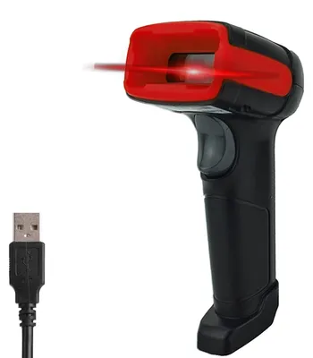 2D Barcodescanner kabelgebunden, rot, Plug & Play, 1D/2D QR, PDF417