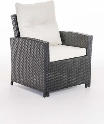 Produktbild von Wetterbeständiger Wicker-Gartenstuhl Schwarz/Weiß