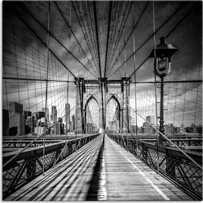 Produktbild von ARTland Leinwandbild New York City Brooklyn Bridge I Größe: 50x50 cm