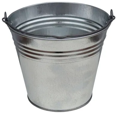 Produktbild von Zinkeimer 5L verzinkt – Robuster Metalleimer wasserdicht für Garten, Haushalt & Deko – Vintage Silber