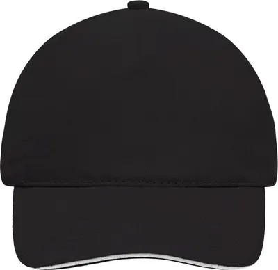 Produktbild von 5 Panel Cap mit kontrastfarbigem Sandwich black/white, Gr. one size
