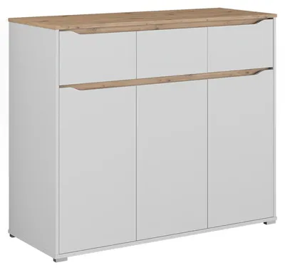 Productafbeelding van Kredens Vicco Ruben, wit/handelsmatig eikenhout, 119,8 x 101,9 cm, model 62887