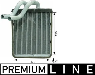 Produktbild von MAHLE AH 179 000P Wärmetauscher Innenraumheizung Kühler für KIA SORENTO I (JC) SORENTO I VAN (JC)