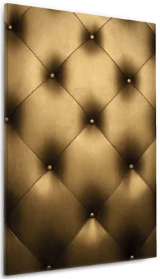 Produktbild von Wallario Premium Leinwandbild Goldene Ledertür in Größe 60 x 90 cm
