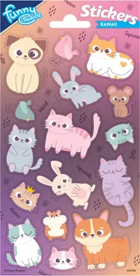 Produktbild von Totum Stickerbogen Tiere kawaii