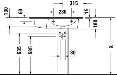 Produktbild von Duravit Duravit Möbelwaschtisch ME by Starck 830x490mm m ÜL HLB o HL Be re we WG