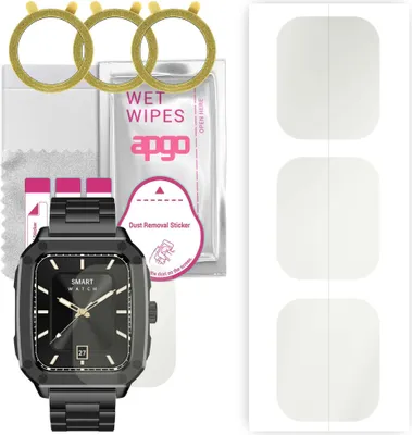 Produktbild von apgo 3 Stück Schutzfolie, Matt, kompatibel mit BlitzWolf BW-GTC3 Smartwatch, Hydrogel Displayschutzfolie mit Positionierhilfe, Displayfolie, robust und kratzfest