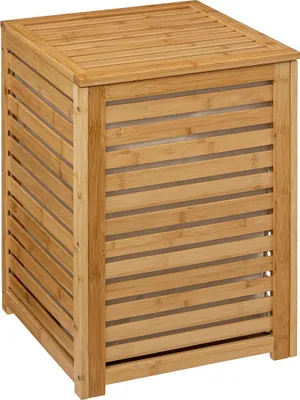 Produktbild von 5Five Waschekorb aus Bambus - Mit Waschebeutel - 65 l - 40 x 38 x 58 cm